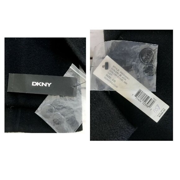 Vintage NWT DKNY black wool short coat/ jacket, size 8 - Picture 4 of 11